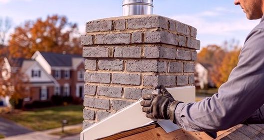 Block courses set with fresh flashing on a rebuild